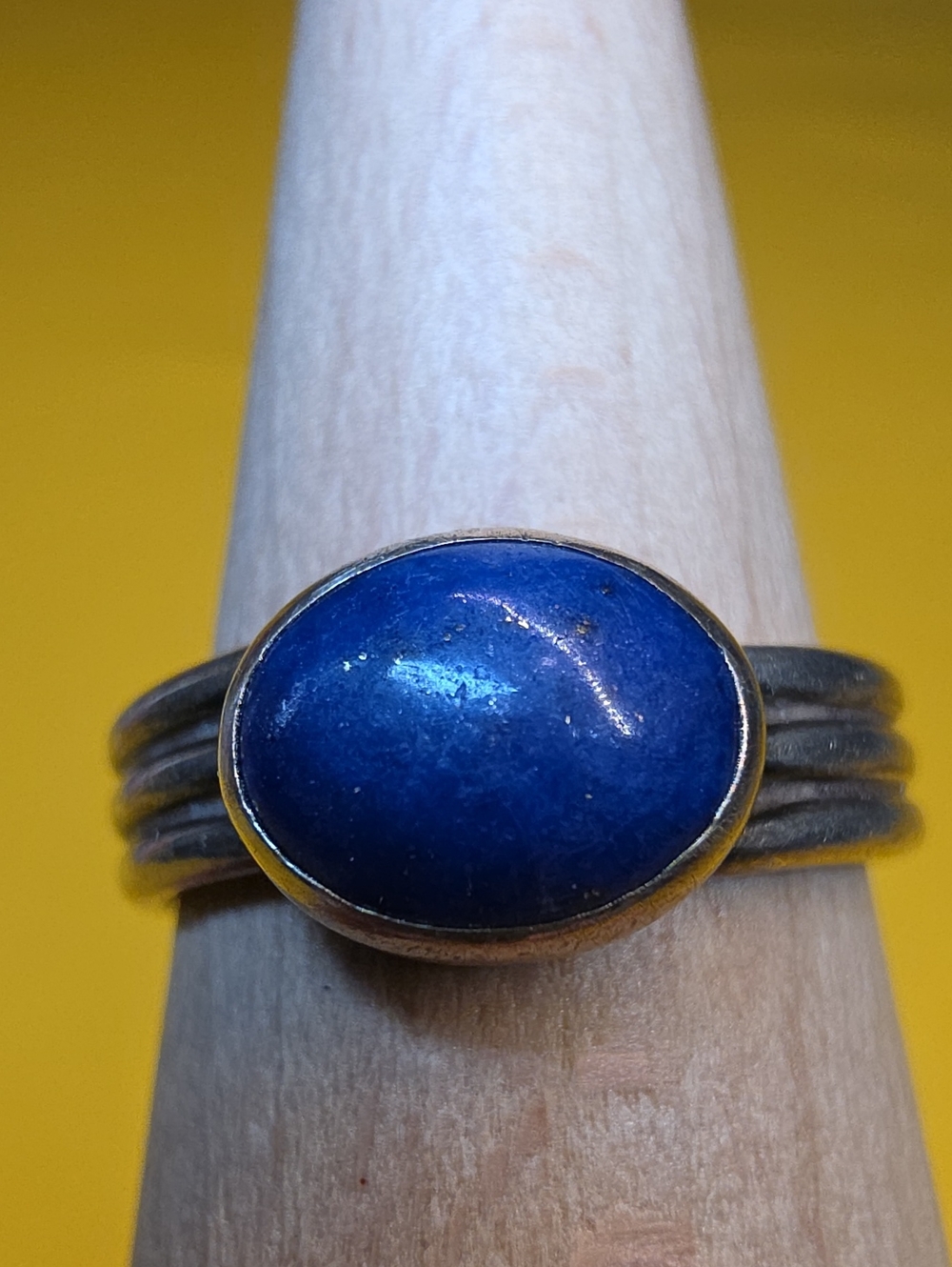 Silver (Unmarked) Ring ▪︎ Blue Cabochon ▪︎ Likely Lapis Lazuli